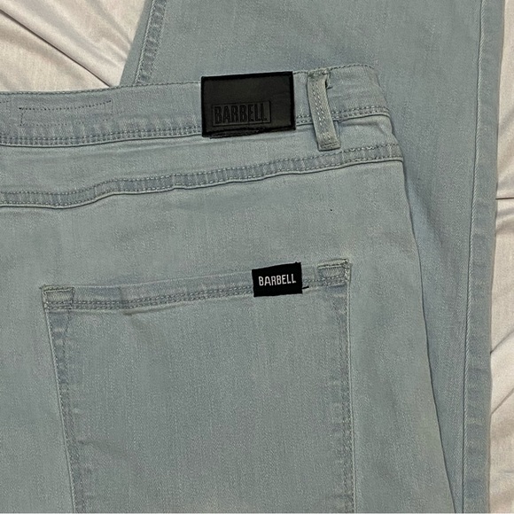 Barbell Apparel Fit Mom Jeans Stretch High Waist Light Washed Blue Size 33 - Picture 9 of 9
